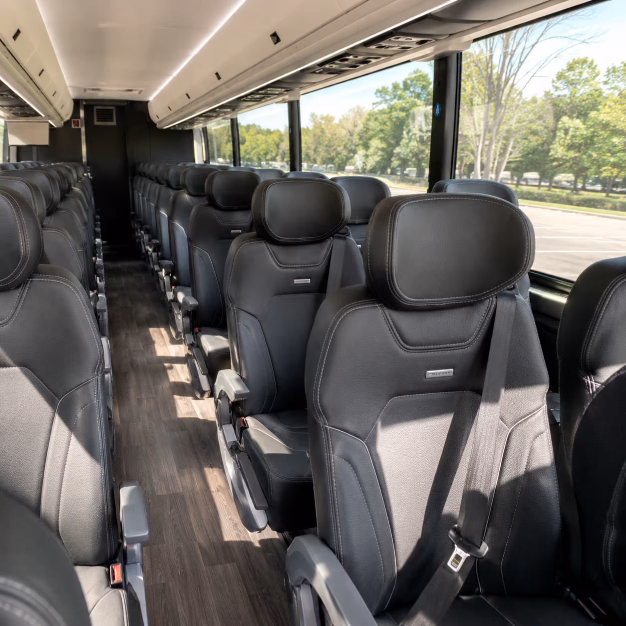 campbell charter bus rental interior
