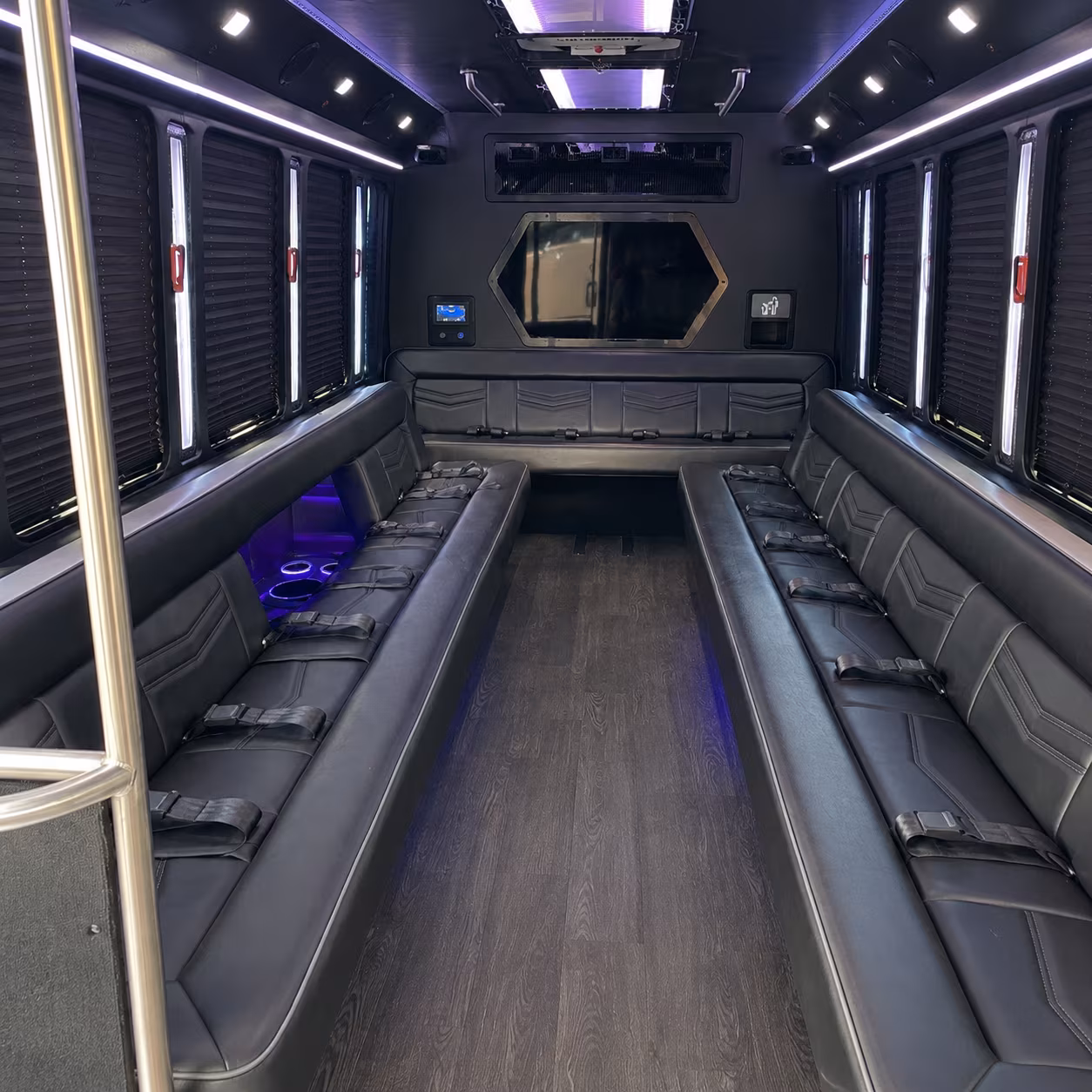 morgan hill 18 passenger party bus interior