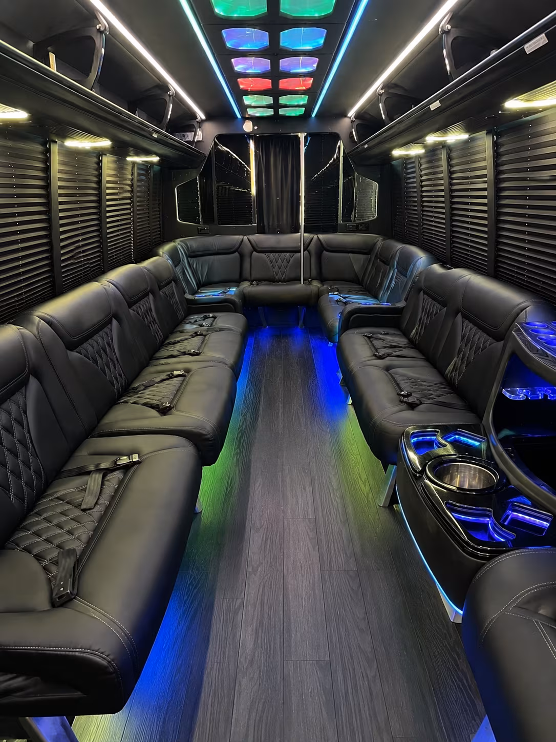morgan hill 20 passenger party bus interior