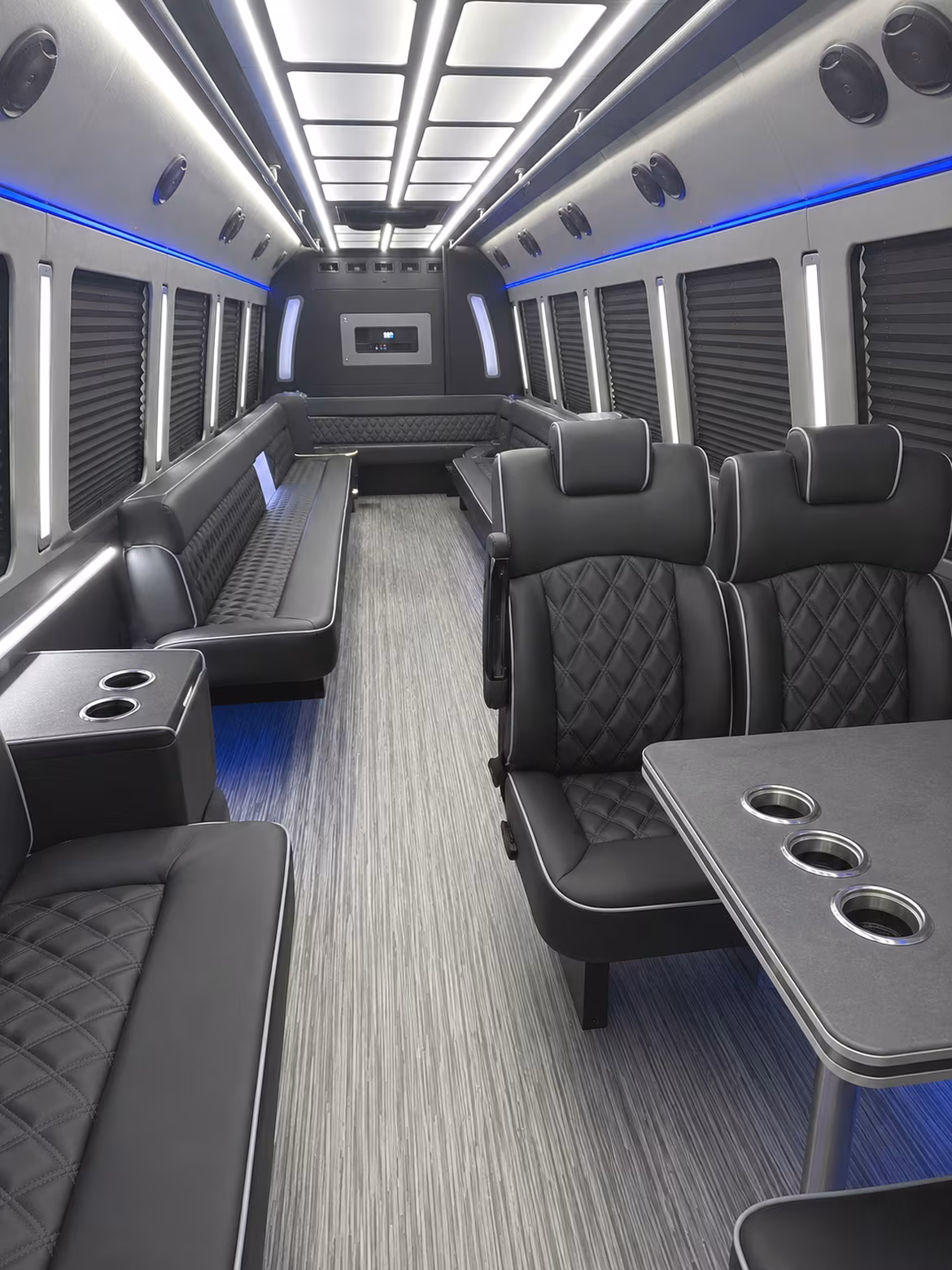 morgan hill 25 passenger party bus inside