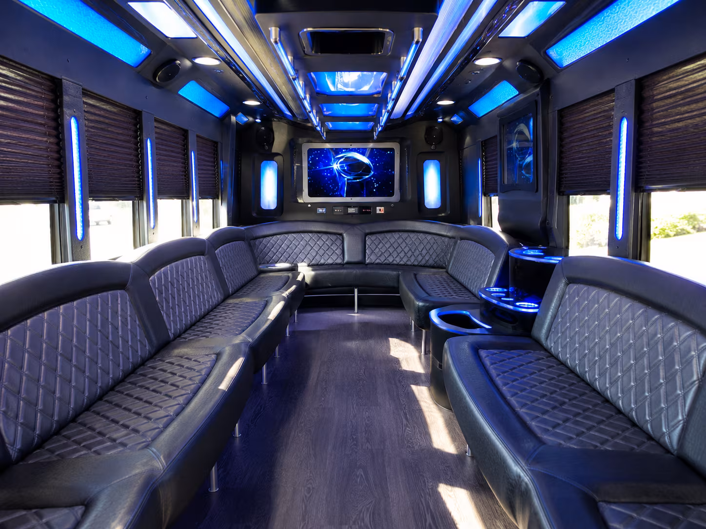 morgan hill 28 passenger party bus inside