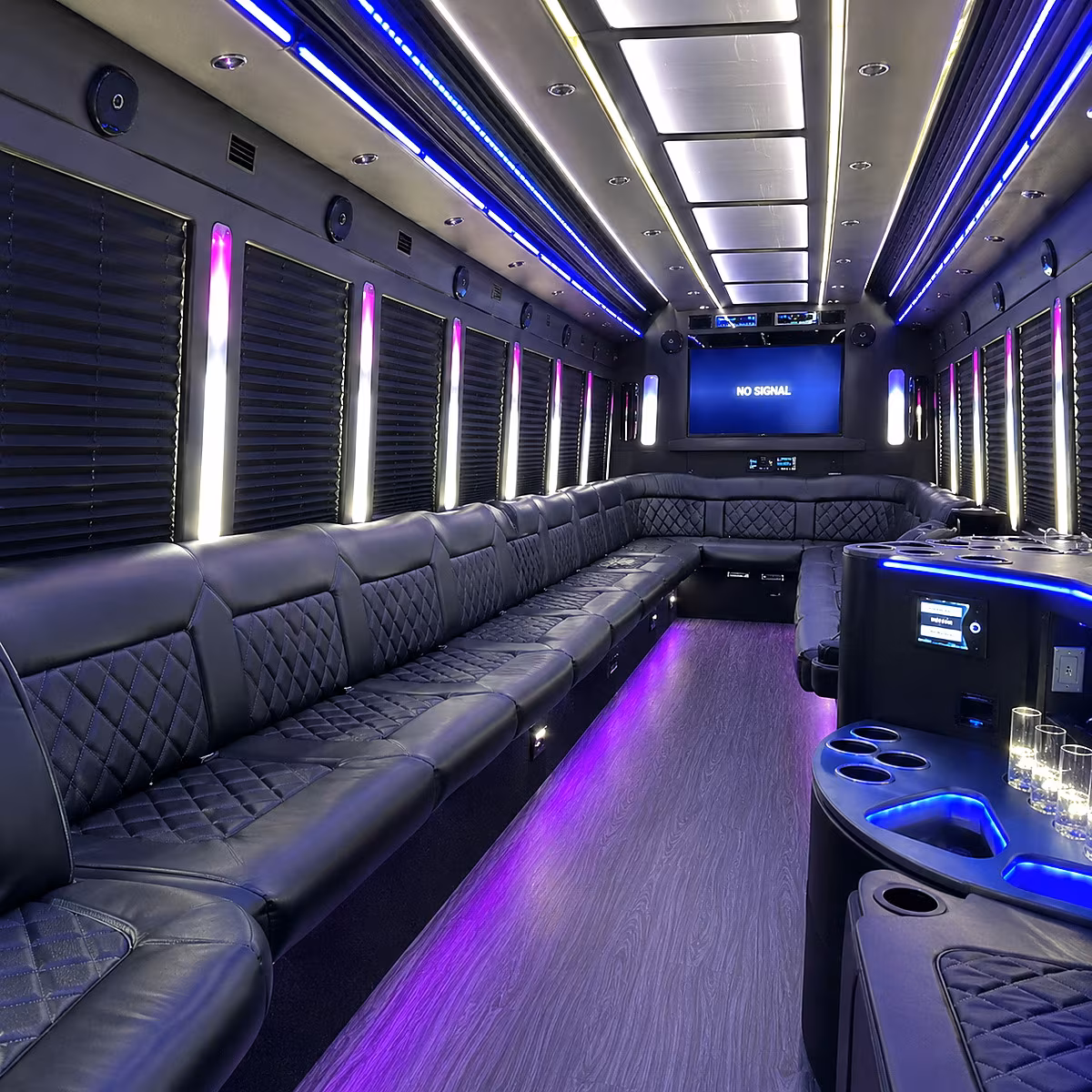 morgan hill 30 passenger party bus inside