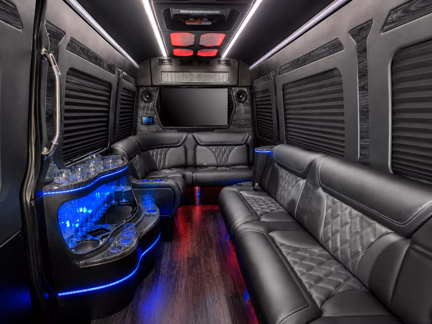 morgan hill 30 passenger party bus interior