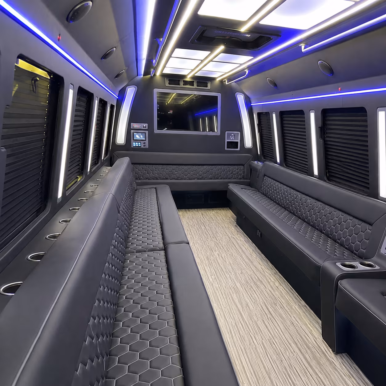 morgan hill 40 passenger party bus inside