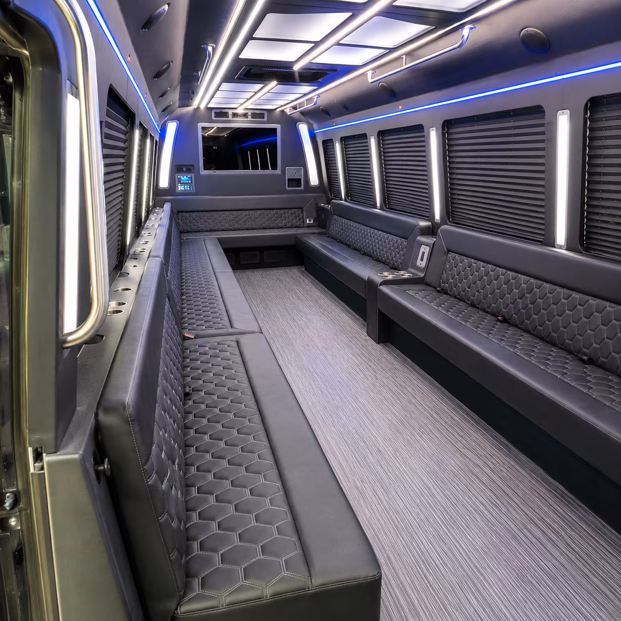 morgan hill 40 passenger party bus interior