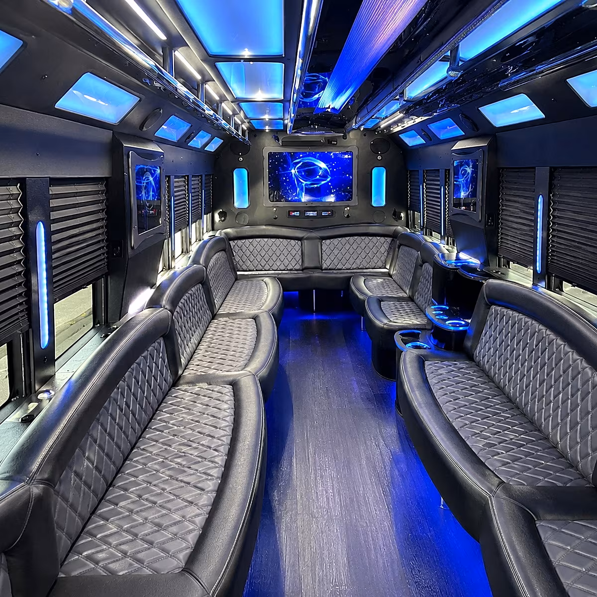 morgan hill 50 passenger party bus interior