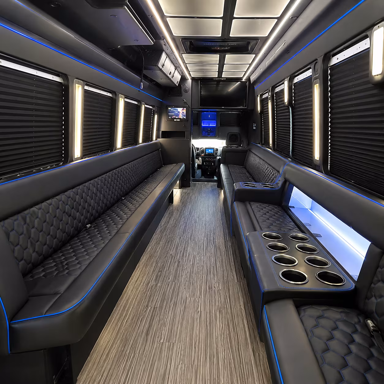 morgan hill party bus rental interior