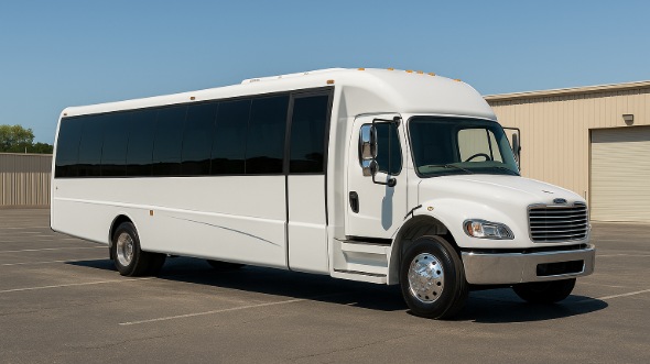 Exterior of Charter Bus Company Morgan Hill's 25 Passenger Mini bus in Morgan Hill