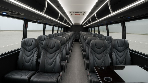 Interior of Charter Bus Company Morgan Hill's 30 Passenger Minibus in Morgan Hill