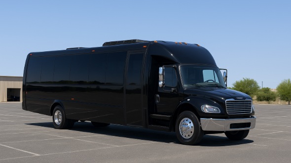 Exterior of Charter Bus Company Morgan Hill's 30 Passenger Minibus in Morgan Hill