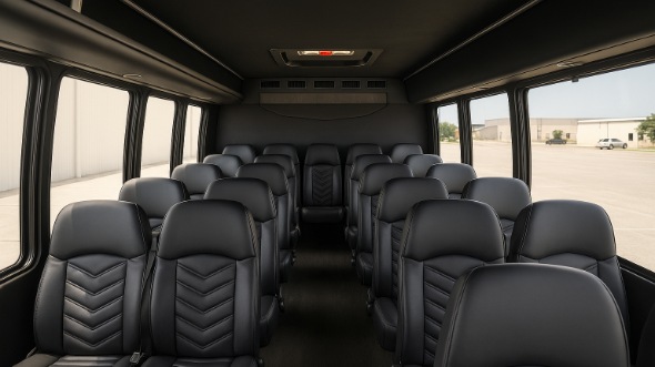 Interior of Charter Bus Company Morgan Hill's 35 Passenger Minibus in Morgan Hill