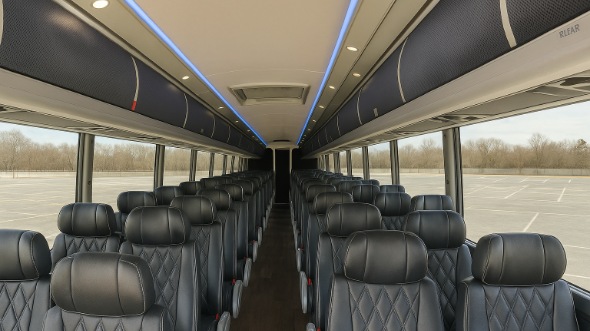 Interior of Charter Bus Company Morgan Hill's 50 Passenger Charter Bus in Morgan Hill