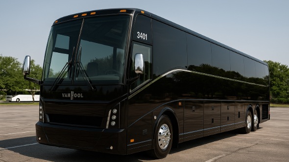 Exterior of Charter Bus Company Morgan Hill's 50 Passenger Charter Bus in Morgan Hill