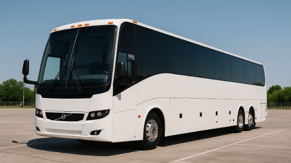 Exterior of Charter Bus Company Morgan Hill's 55 Passenger Charter Bus in Morgan Hill