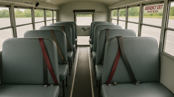Interior of Charter Bus Company Morgan Hill's School Bus in Morgan Hill
