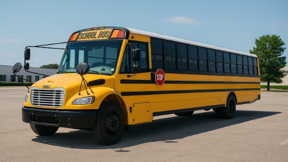Exterior of Charter Bus Company Morgan Hill's School Bus in Morgan Hill