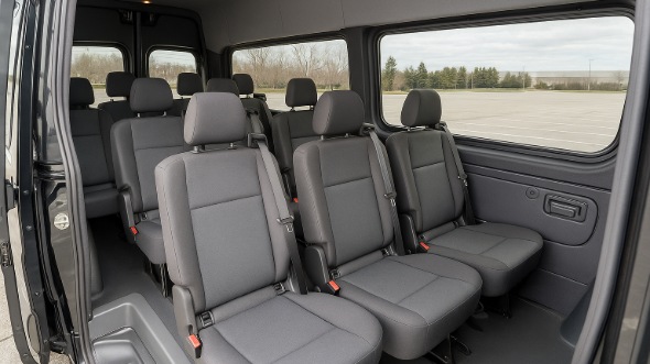 Interior of Charter Bus Company Morgan Hill's Sprinter Van Rental With Driver in Morgan Hill